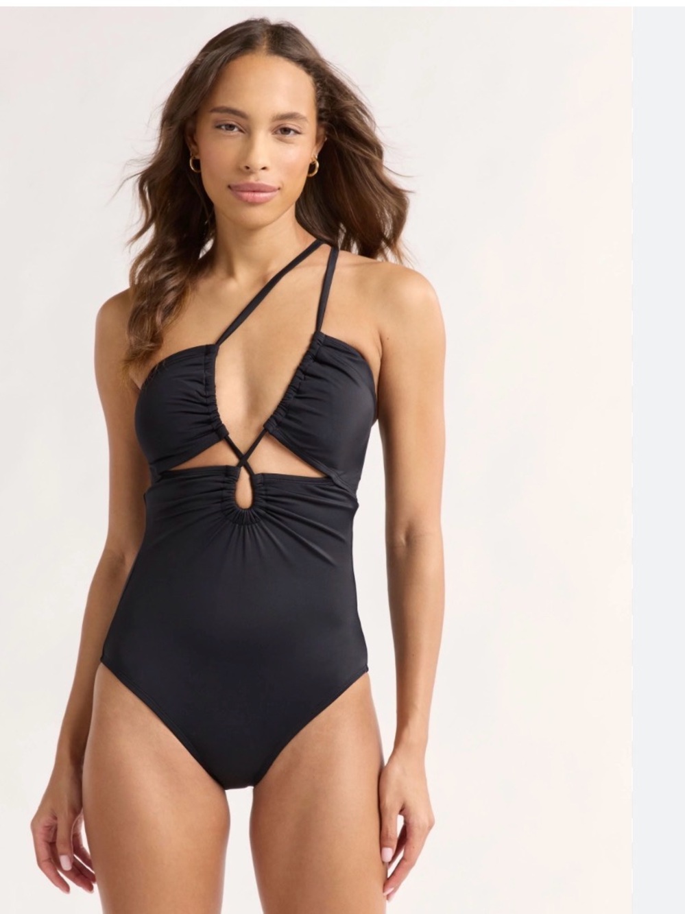 sofia by sofia vergara Black Strappy Cutout One-Piece Swimsuit